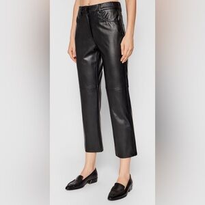 NWT Marella Vegan Faux Leather Straight Leg Pants Size 8